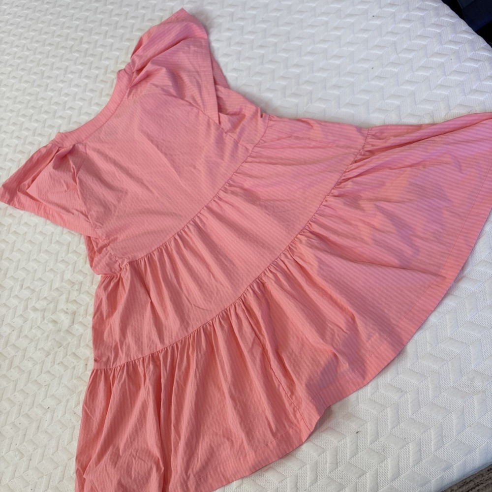 Vineyard Vines Harbor Tiered Ruffle Sleevelss Dress Tearose Size MED Feminine - Picture 6 of 9